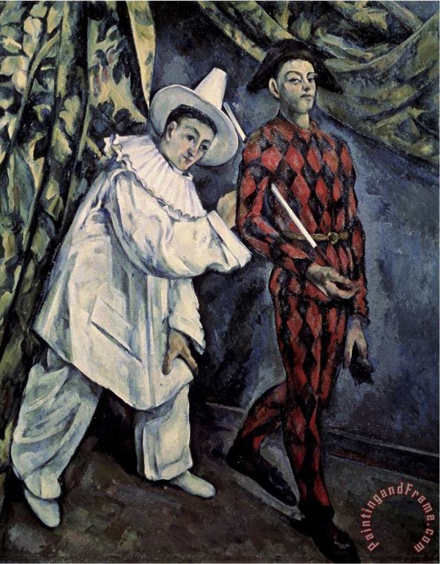 Pierrot And Harlequin painting - Paul Cezanne Pierrot And Harlequin Art Print