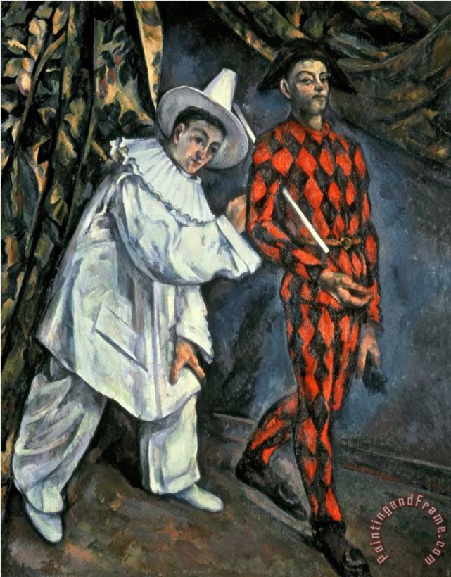 Paul Cezanne Pierrot And Harlequin Mardi Gras 1888 Oil on Canvas Art Print