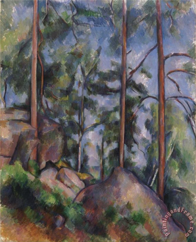 Pines And Rocks C 1897 painting - Paul Cezanne Pines And Rocks C 1897 Art Print