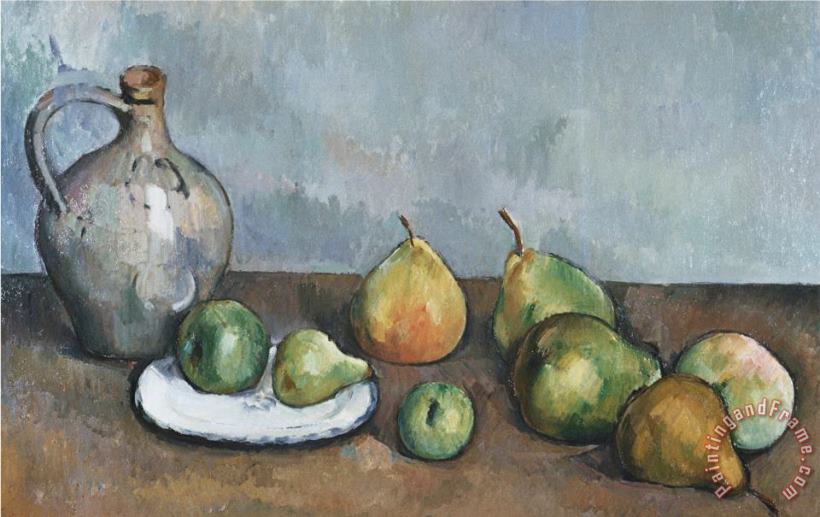 Paul Cezanne Pitcher And Fruit Art Painting