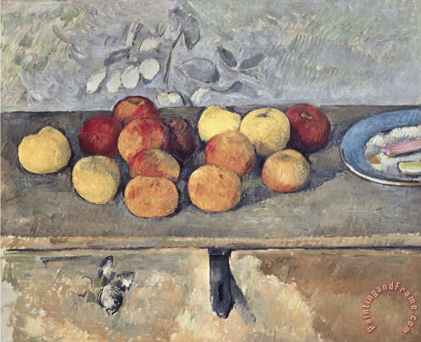 Paul Cezanne Pommes Et Biscuits Art Print