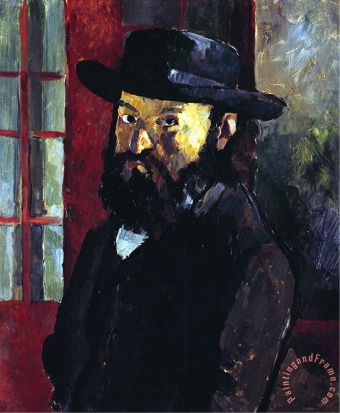 Portrait of Cezanne with Felt Hat Around 1879 painting - Paul Cezanne Portrait of Cezanne with Felt Hat Around 1879 Art Print