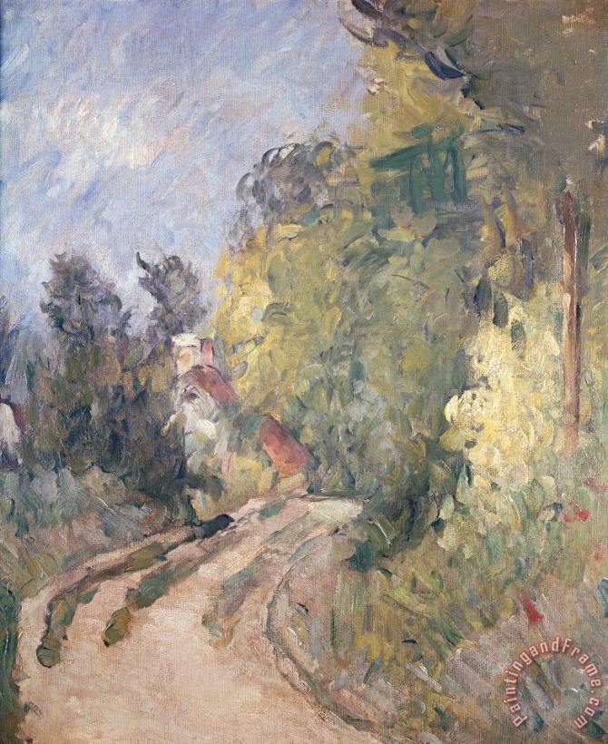 Paul Cezanne Road Turning under Trees Art Painting