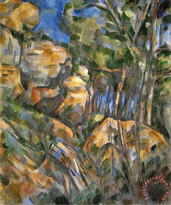 Rocks Above The Caves at Chateau Noir painting - Paul Cezanne Rocks Above The Caves at Chateau Noir Art Print
