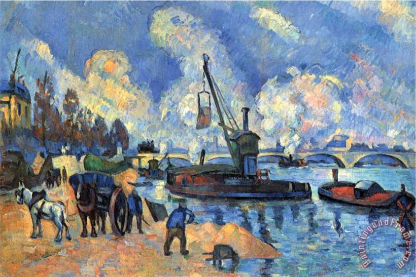 Seine at Bercy painting - Paul Cezanne Seine at Bercy Art Print