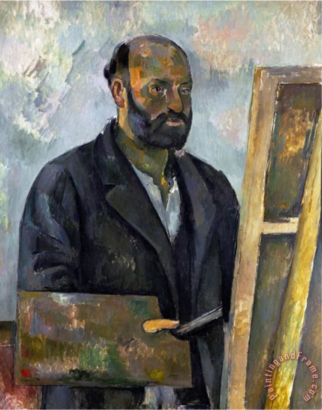 Self Portrait with Palette painting - Paul Cezanne Self Portrait with Palette Art Print