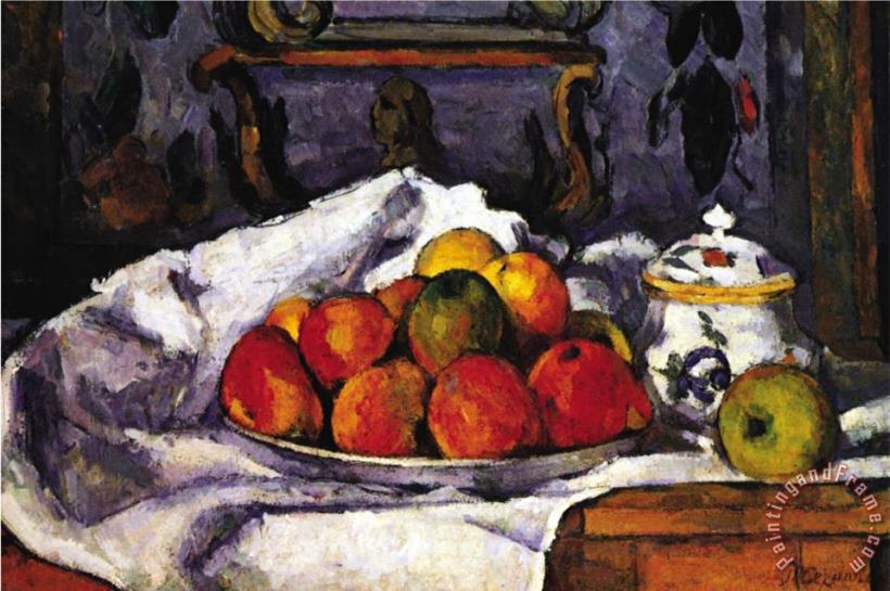 Still Life Bowl of Apples painting - Paul Cezanne Still Life Bowl of Apples Art Print