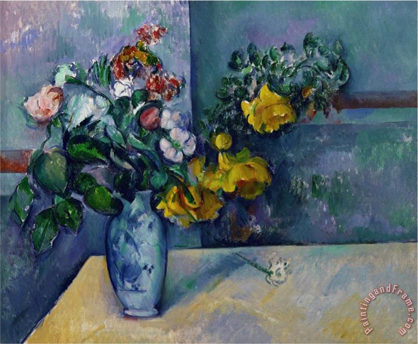 Still Life Flowers in a Vase painting - Paul Cezanne Still Life Flowers in a Vase Art Print