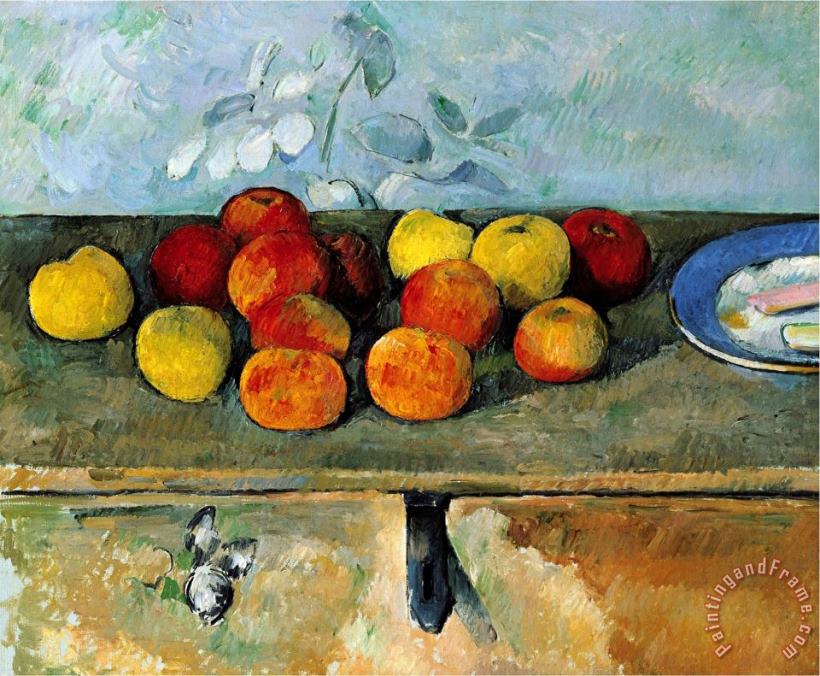 Paul Cezanne Still Life of Apples And Biscuits 1880 82 Art Print