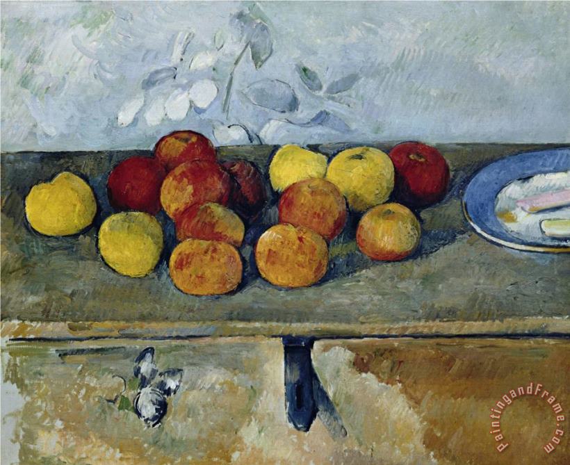 Still Life with Apples And Cookies 1879 82 painting - Paul Cezanne Still Life with Apples And Cookies 1879 82 Art Print
