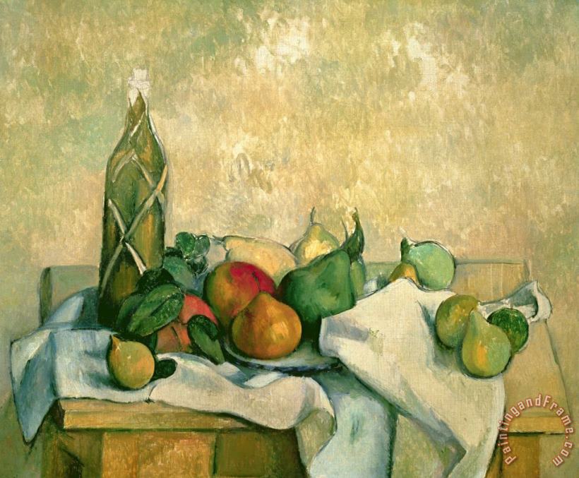 Still Life with Bottle of Liqueur painting - Paul Cezanne Still Life with Bottle of Liqueur Art Print