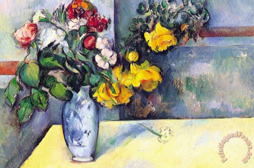 Paul Cezanne Still Life with Flowers in a Vase Art Painting
