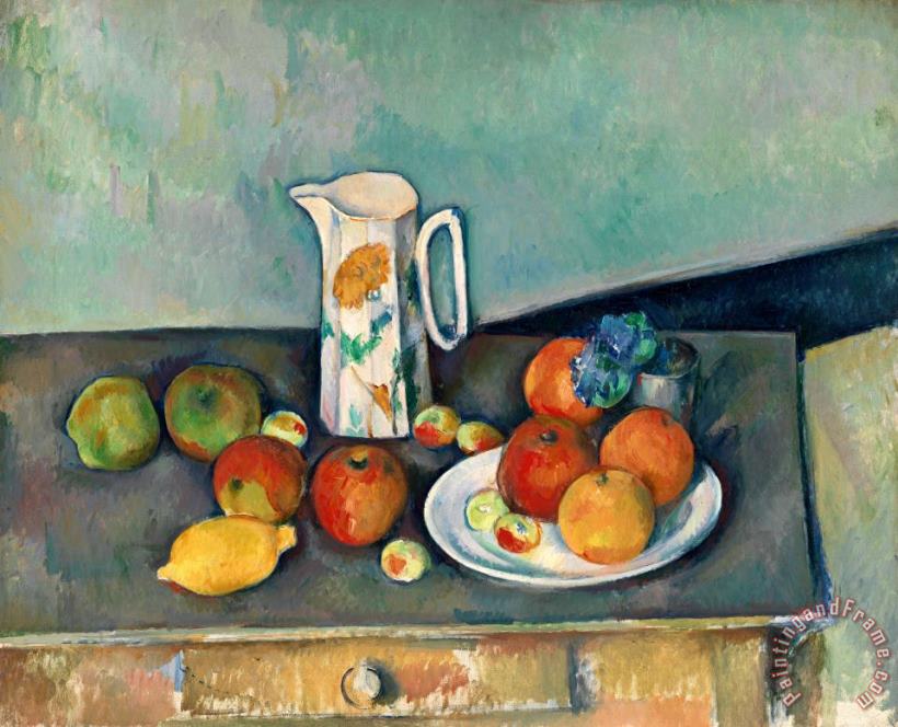 Paul Cezanne Still Life with Milkjug And Fruit Circa 1886 90 Art Painting