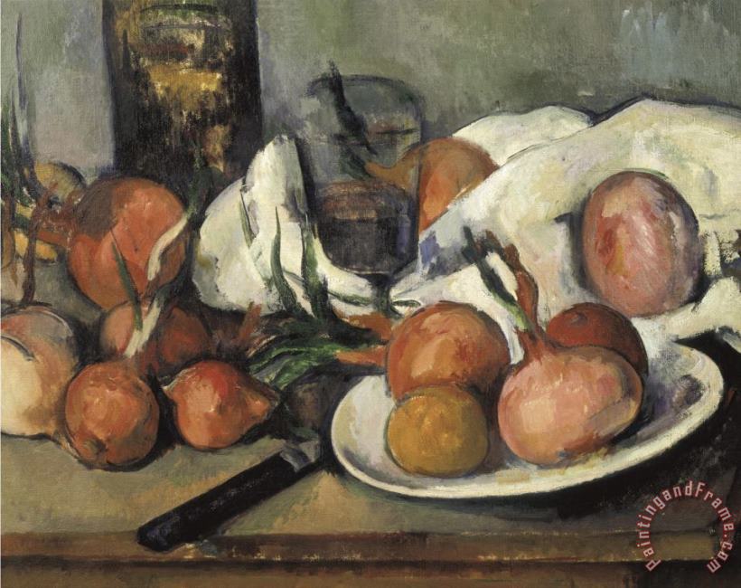 Still Life with Onions painting - Paul Cezanne Still Life with Onions Art Print