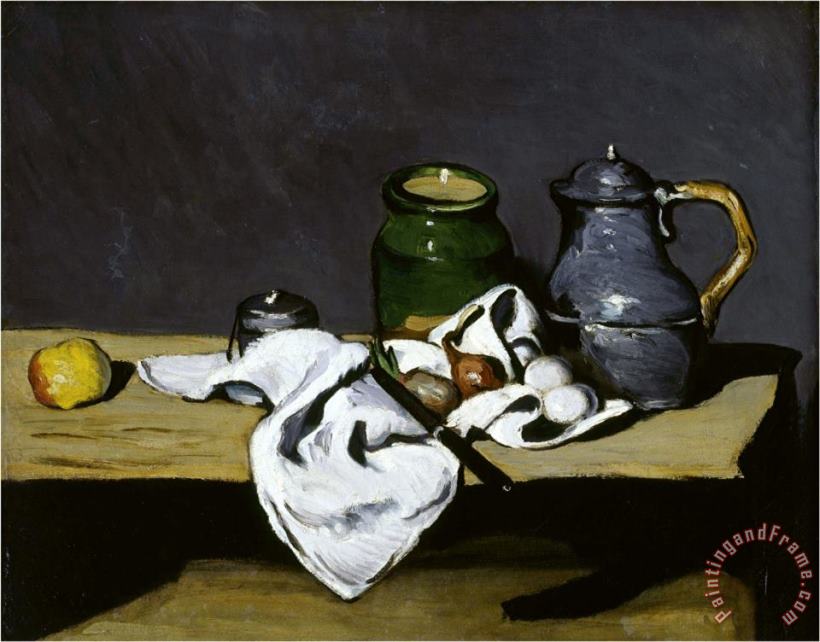 Still Life with Teapot C 1869 painting - Paul Cezanne Still Life with Teapot C 1869 Art Print