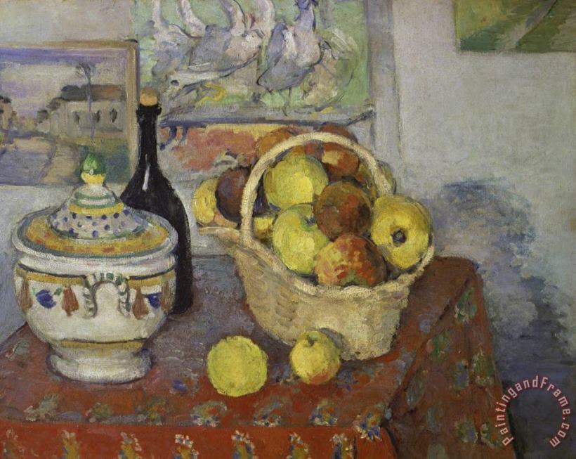 Paul Cezanne Stilleben Mit Obstkorb Und Suppenterrine 1888 1889 Art Painting