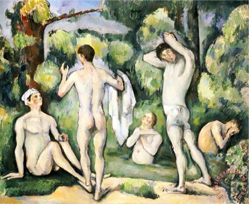 Paul Cezanne The Five Bathers Circa 1880 82 Art Print