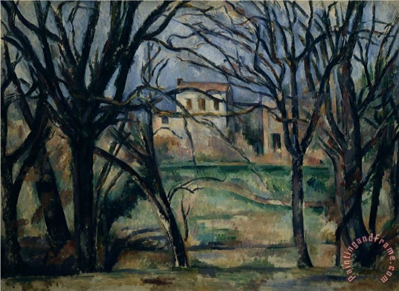 Trees And Houses painting - Paul Cezanne Trees And Houses Art Print