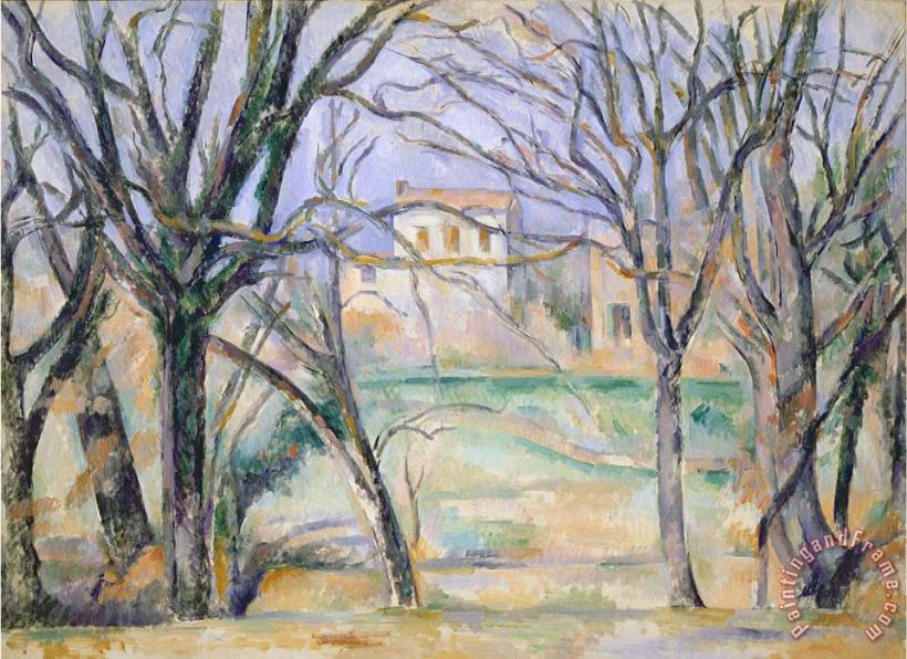 Paul Cezanne Trees And Houses 1885 86 Art Print