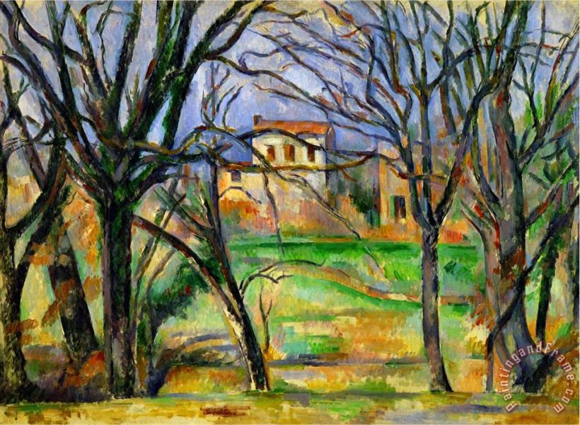 Trees And Houses Circa 1885 painting - Paul Cezanne Trees And Houses Circa 1885 Art Print