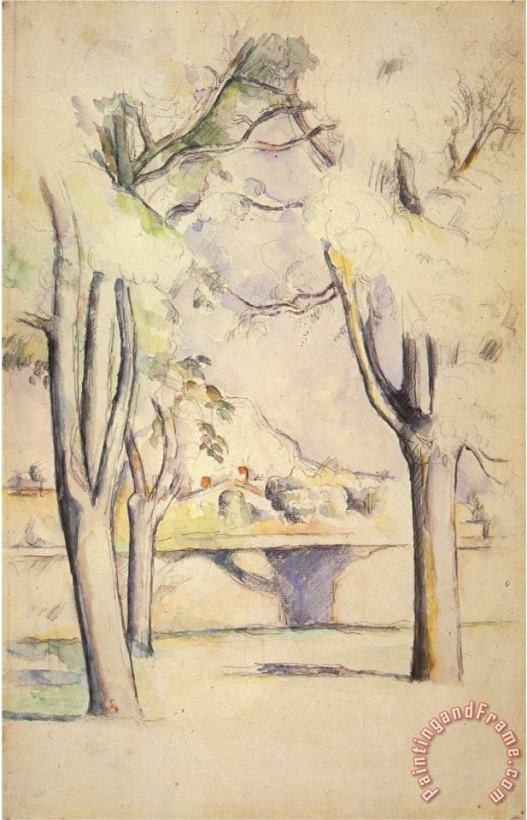 Paul Cezanne View Thru The Trees 1887 Art Print