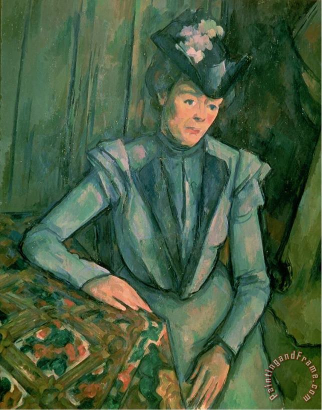 Woman in Blue Madame Cezanne 1900 02 painting - Paul Cezanne Woman in Blue Madame Cezanne 1900 02 Art Print
