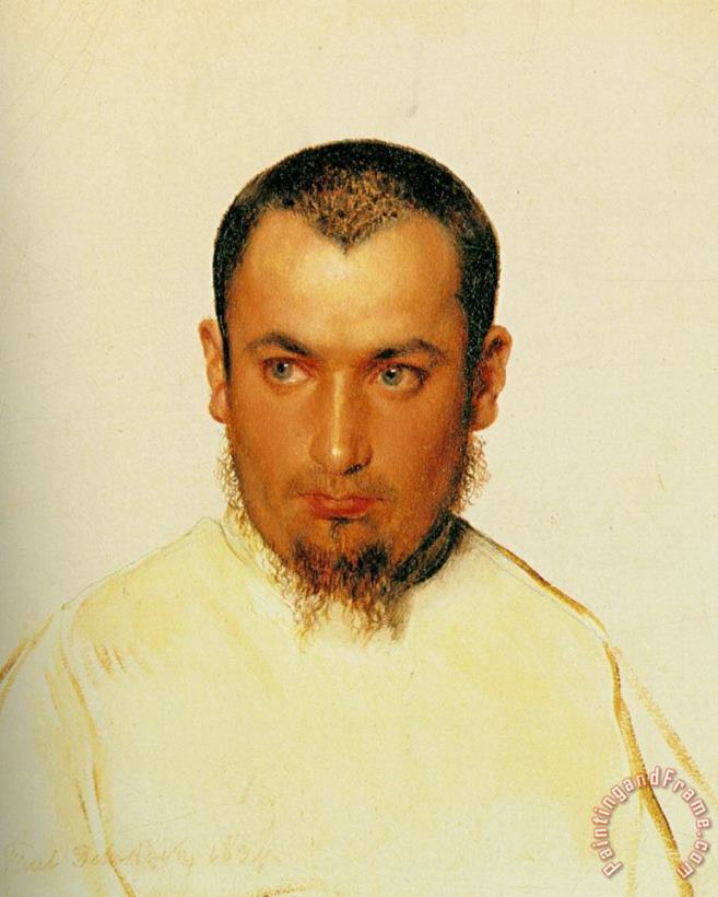 Paul Delaroche Head of a Camoldine Monk Art Painting