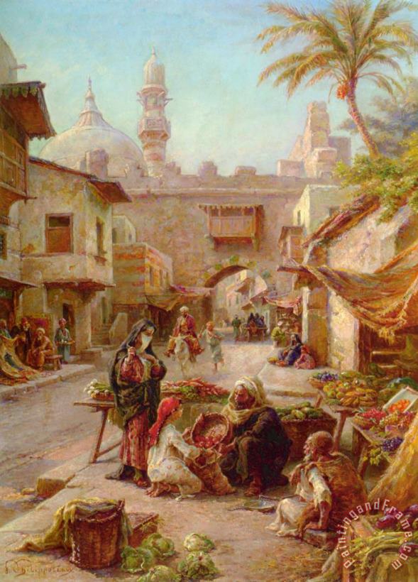 Paul Dominique Philippoteaux In The Souk Art Painting