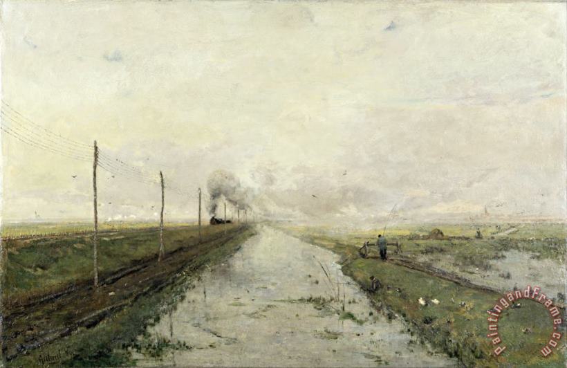 Landscape with a Train painting - Paul Gabriel Landscape with a Train Art Print