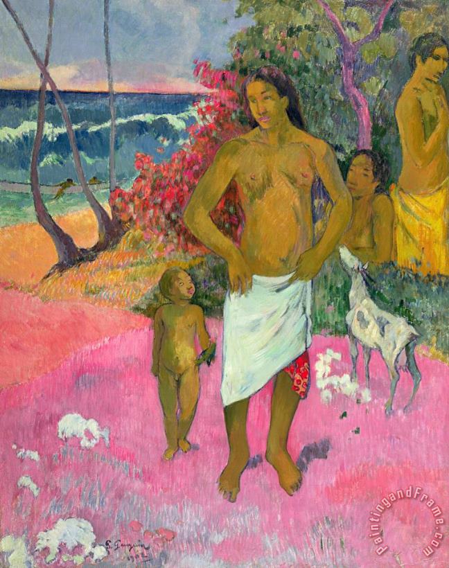 A Walk by the Sea painting - Paul Gauguin A Walk by the Sea Art Print