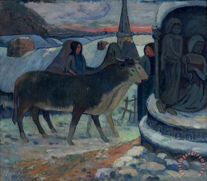 Christmas Night (the Blessing of The Oxen) painting - Paul Gauguin Christmas Night (the Blessing of The Oxen) Art Print