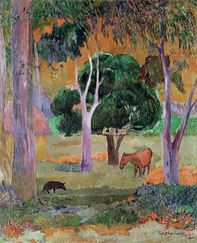 Dominican Landscape painting - Paul Gauguin Dominican Landscape Art Print