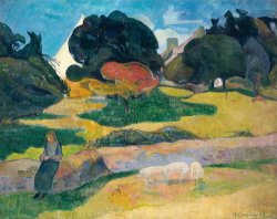 Paul Gauguin Girl Herding Pigs