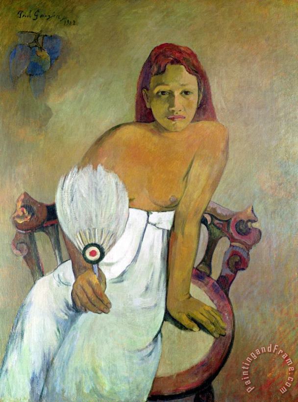 Paul Gauguin Girl with fan Art Print