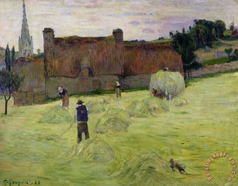 Haymaking in Brittany painting - Paul Gauguin Haymaking in Brittany Art Print