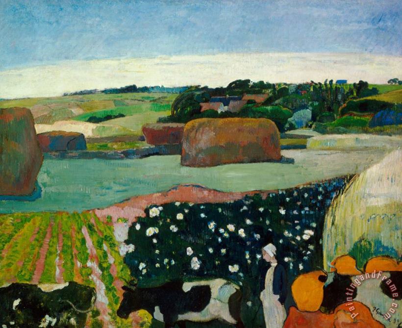 Haystacks In Brittany painting - Paul Gauguin Haystacks In Brittany Art Print