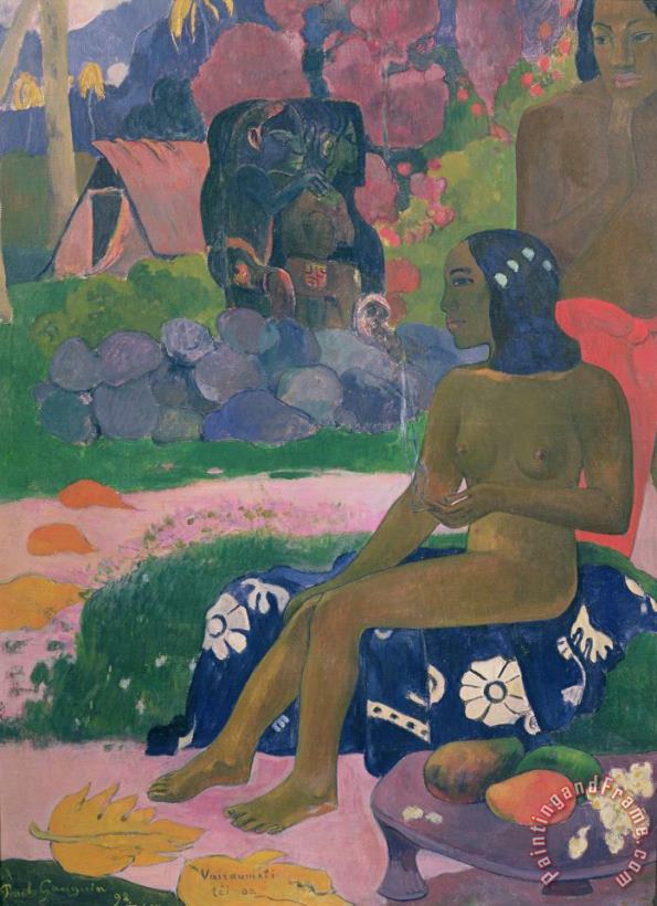 Her Name is Vairaumati painting - Paul Gauguin Her Name is Vairaumati Art Print