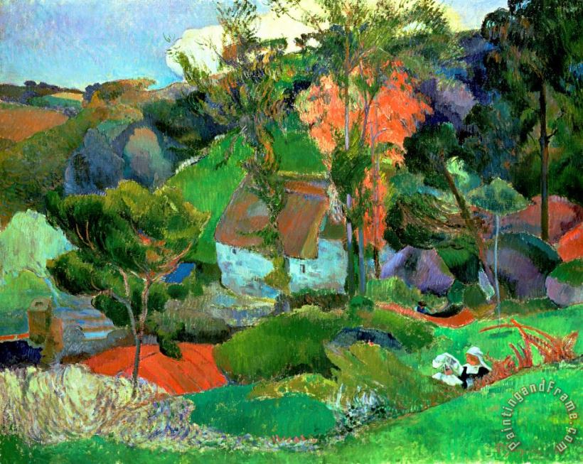 Paul Gauguin Landscape at Pont Aven Art Print