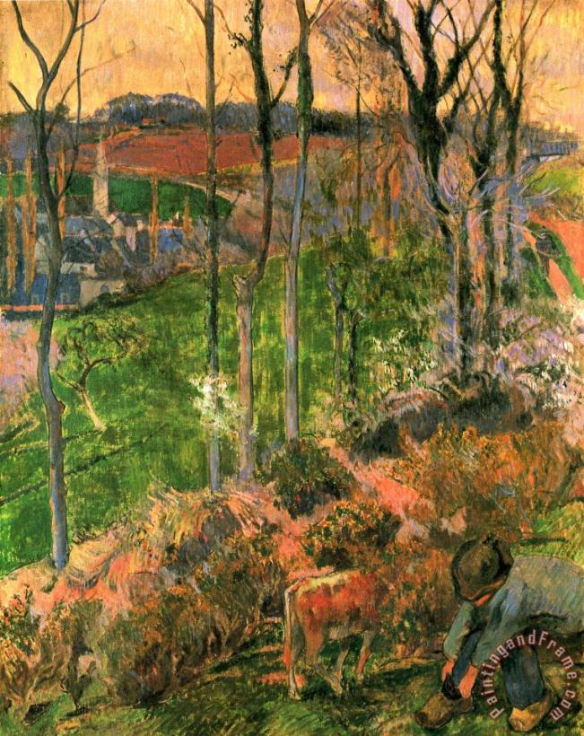 Paul Gauguin Landscape From Pont Aven, Brittany Art Painting