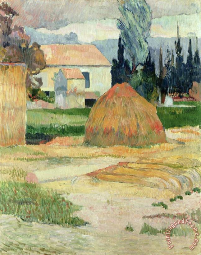 Landscape near Arles painting - Paul Gauguin Landscape near Arles Art Print