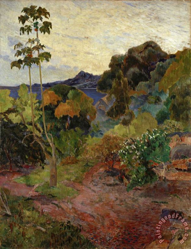 Martinique Landscape painting - Paul Gauguin Martinique Landscape Art Print