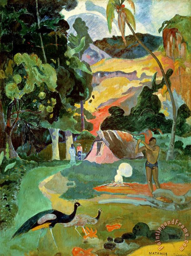 Matamoe or Landscape with Peacocks painting - Paul Gauguin Matamoe or Landscape with Peacocks Art Print