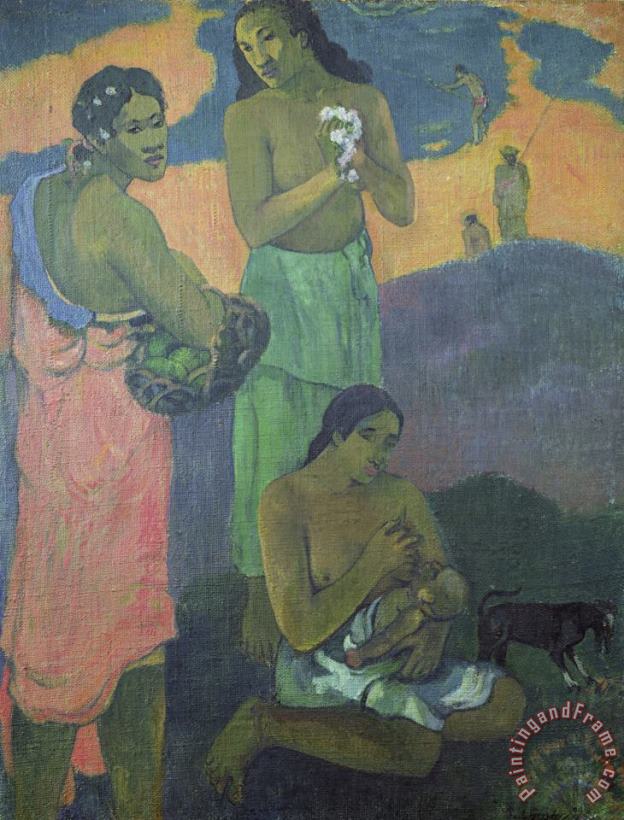 Maternity, Or Three Women on The Seashore painting - Paul Gauguin Maternity, Or Three Women on The Seashore Art Print
