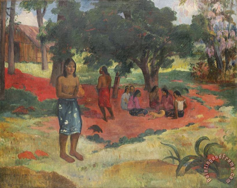 Paul Gauguin Parau Parau (whispered Words) Art Print