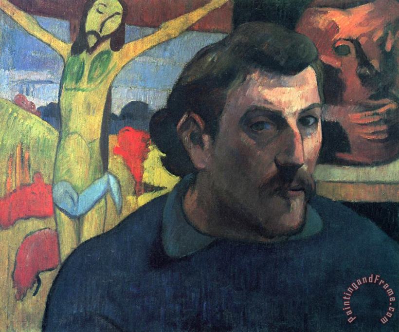Paul Gauguin Portrait of The Artist with The Yellow Christ Art Print