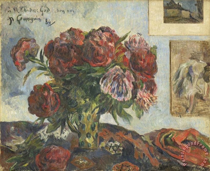 Still Life with Peonies painting - Paul Gauguin Still Life with Peonies Art Print