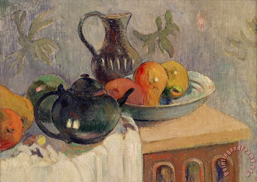 Paul Gauguin Teiera Brocca e Frutta Art Print