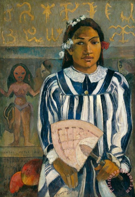 Paul Gauguin The Ancestors of Tehamana Or Tehamana Has Many Parents (merahi Metua No Tehamana) Art Print