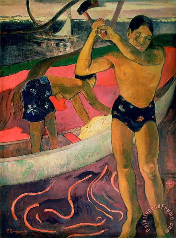 The Man with an Axe painting - Paul Gauguin The Man with an Axe Art Print