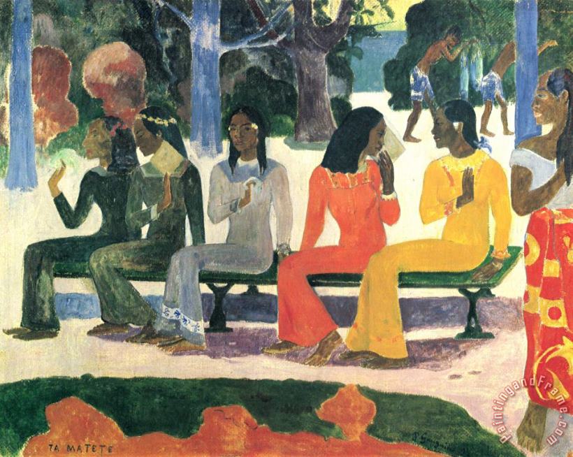 The Market painting - Paul Gauguin The Market Art Print
